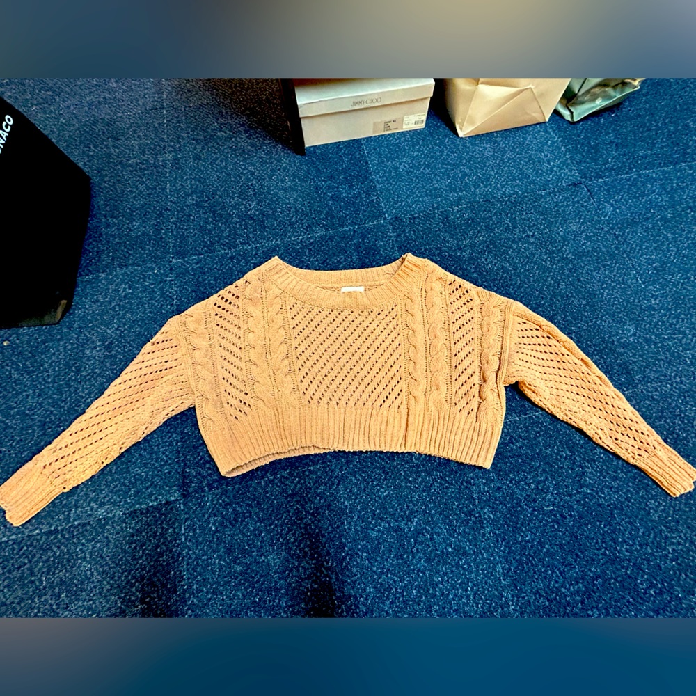 UO soft cable knit cropped sweater